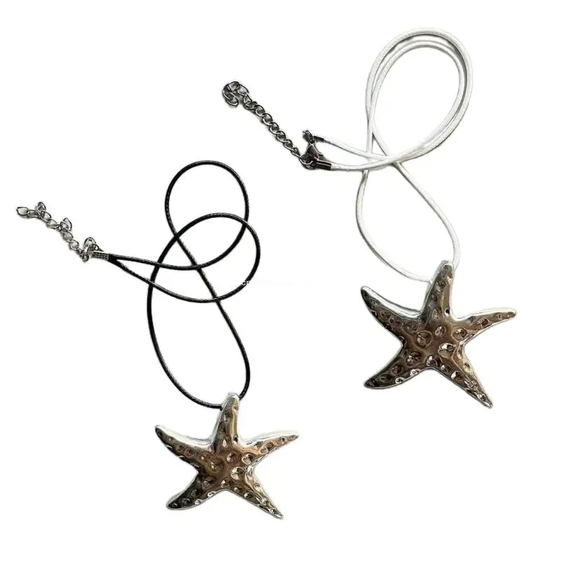 

Элегантное сверкающее ожерелье с подвеской в ​​виде морской звезды, летнее колье, регулируемая цепочка на шею, летний пляжный