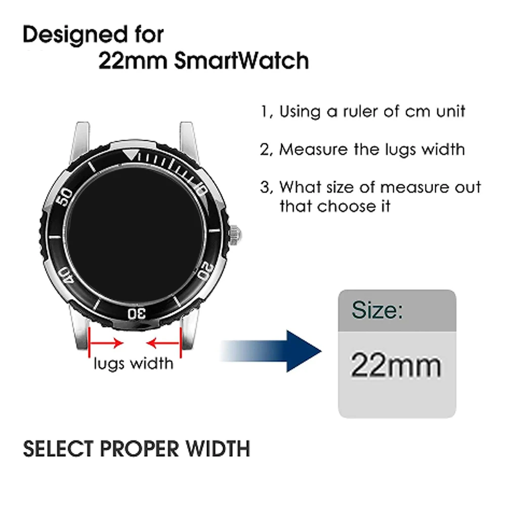 Magnetic Buckle Braided Nylon Strap, 22mm