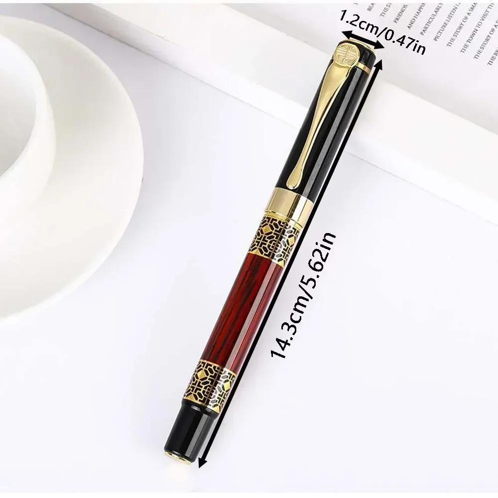 Wood Grain Pen Suitable for Business Signature Student Calligraphy Gift Office 10 Blue Ink Bags