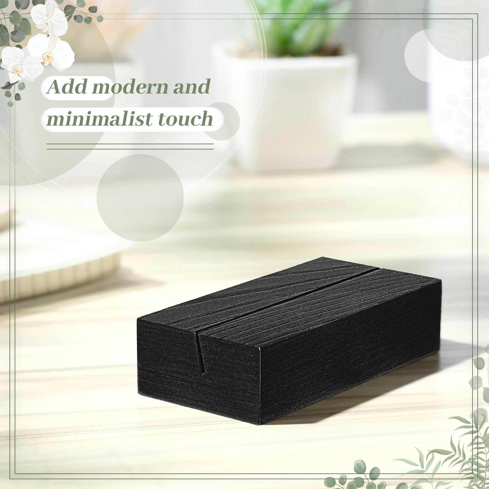 Black Wood Place Card Holders Wood Sign Holders Table Number Holder Stands Name Card Holder 1-12pcs for Wedding Party Events