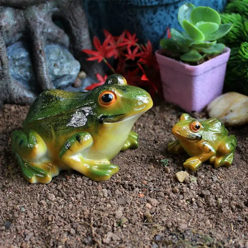 Resin Frog Statue Garden Decoration Ornament For Desk Garden Bonsai