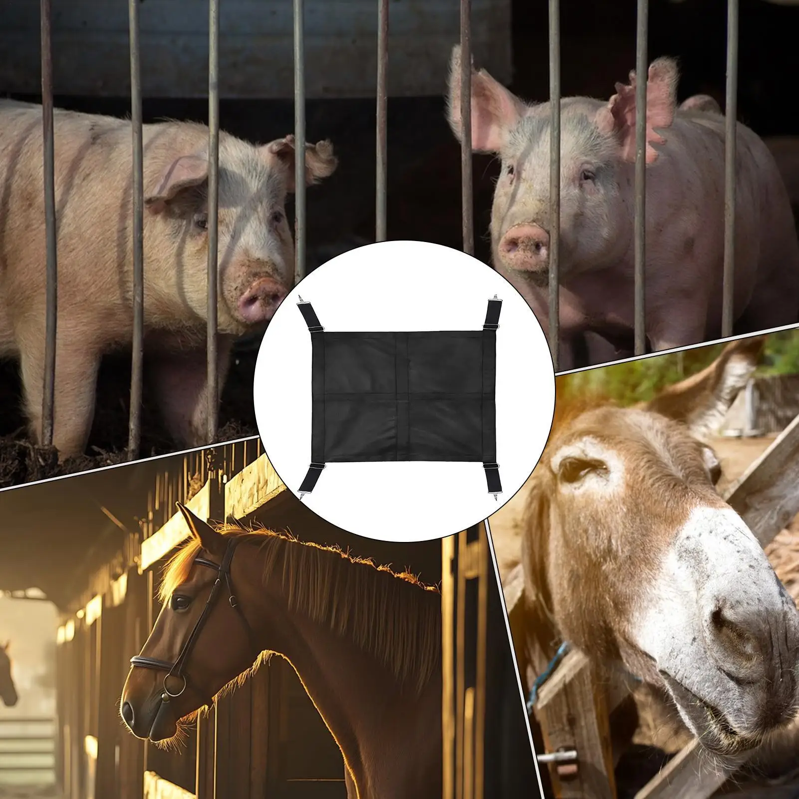 Stall Gates For Horses Adjustable Straps For Equine Fence Scratch-Resistant Horse Stall Guard For Equestrian Training Aisle Barn