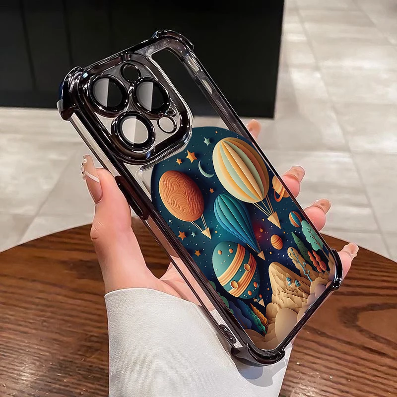 Elegant Landscape Design Shockproof Phone Case - Luxury Plating Clear Finish