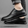 British Style High End Leather Shoes Mens New Pointed Oxford Shoes Lace Up Genuine Leather Moccasin Business Formal Casual Shoes 5