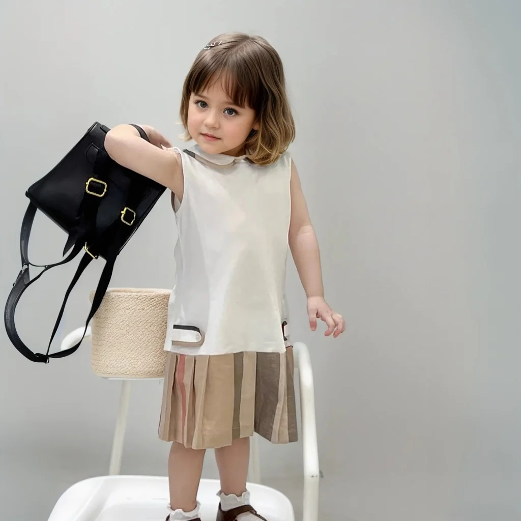 Girls Dress2026 New Summer Toddler Kids Cotton Dresses Baby Pleated Dress Lovely Children Clothes Turn-down Collar Girl Tennis Sdec4f63b968c47b3bb14b9a28eb3c1c7V