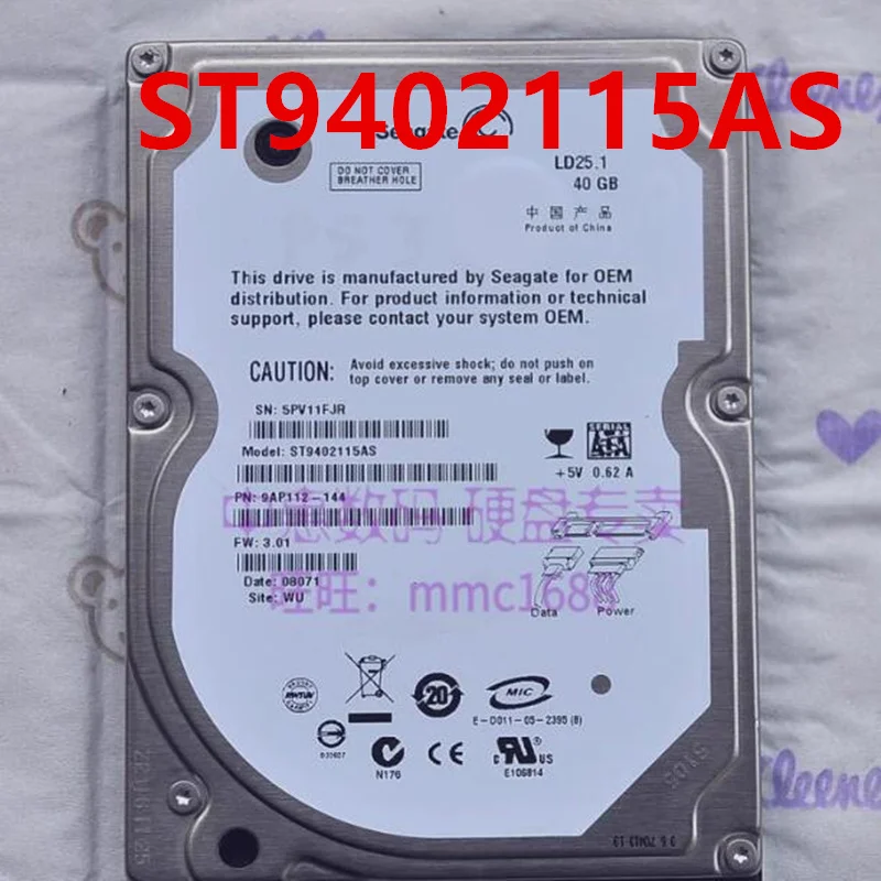 Ʈ  ϵ ũ, ST940210AS ST9402115AS , 40GB SATA, 2.5 ġ, 5400RPM, 2MB Ʈ HDD,  ǰ