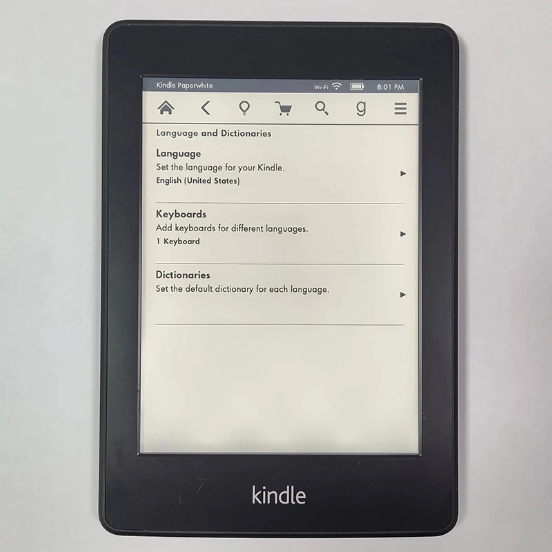Kindle Paperwhite 1th With Backlight Built-in Light 6 inch Ink Touch Screen E-ink Ebook Multinational Language E-Book Reader
