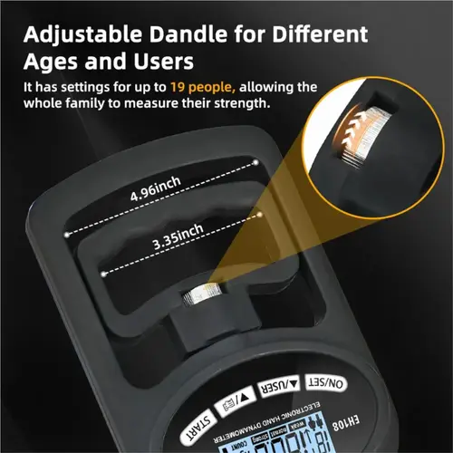 Grip Strength Tester 265Lbs/120Kg Grip Strength Meter Digital Hand Dynamometer USB LCD Screen Hand Grip for Power Training Sport - Image 3