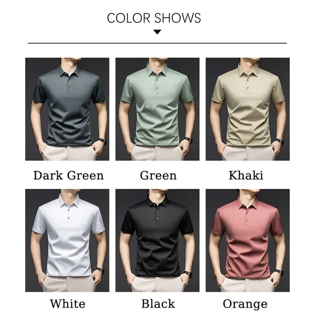 BROWON Brand 2025 New Summer Tops Men's Short Sleeve T-shirt Solid Color Streetwear Work Casual T-shirt for Man Clothes 5