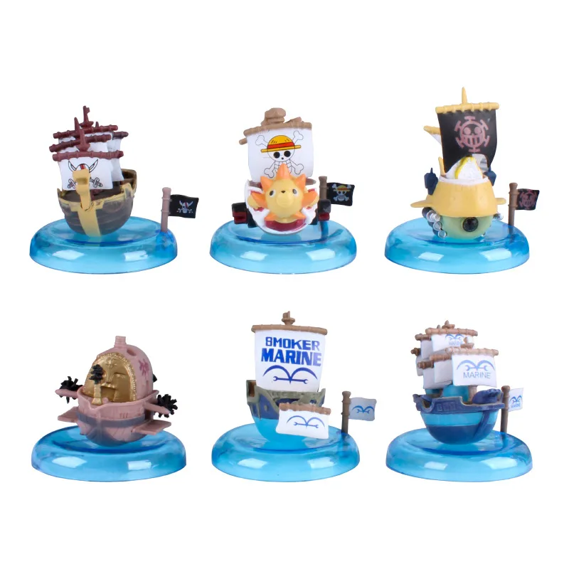 6 Pz/Set One Piece Pirate Ship Mille Sunny Boat Model Going Merry Red Firth Mini Boat Collection Decoration Toy Regalo Per Bambini