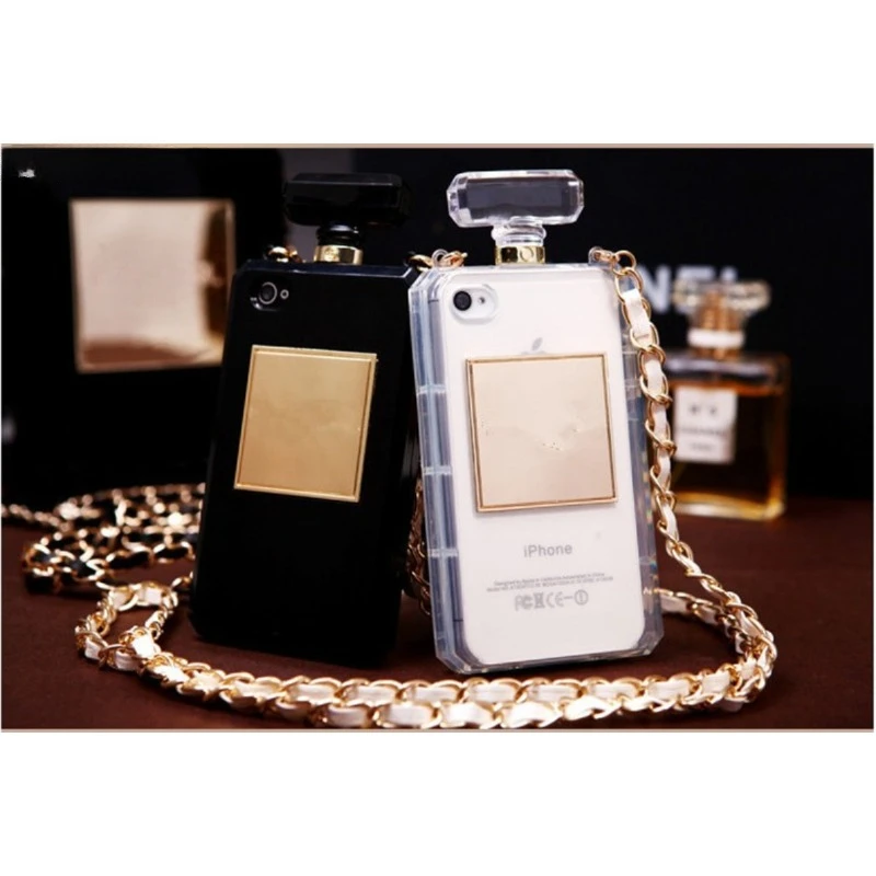 

Hot High Puality Perfume Bottle Lanyard Chain TPU Case Handbag Case Cover for IPhone 15 14Pro 13 12 11 15ProMAX 7 8 Plus Capa