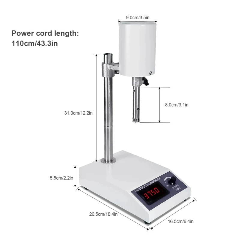 IKEME New Lab Mixer High Speed Dispersion Stirrer Homogenizer Chemical Laboratory Effective Homogenizer Stirrer Lab Equipment