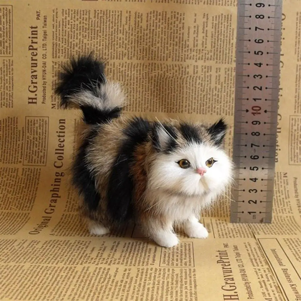 Realistic Gift Faux Fur Kitten    Cat Model