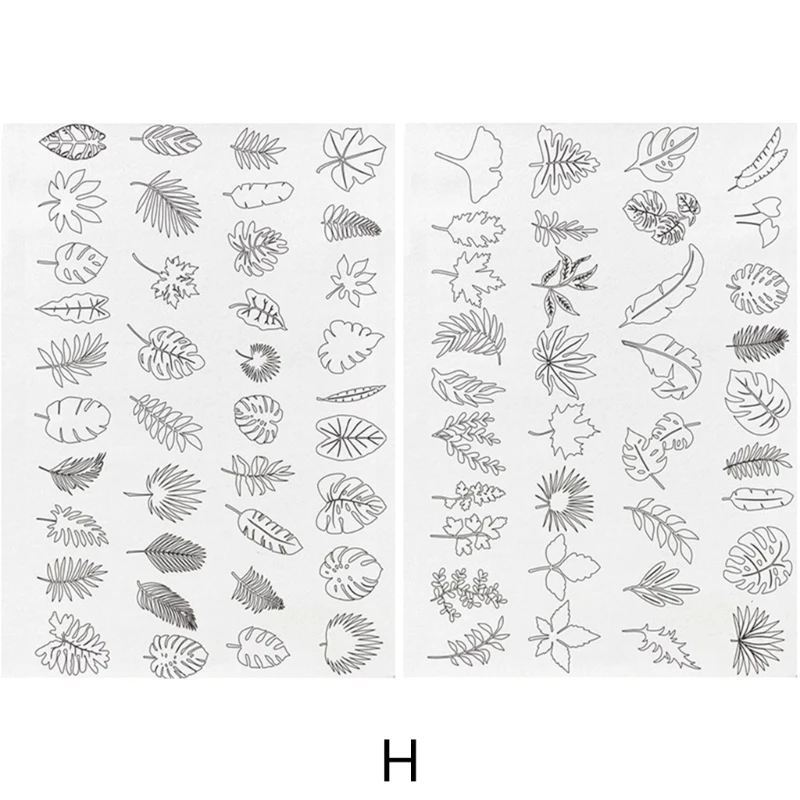 Q1JB 2 Sheets Water Soluble Stabilizer for Embroidery, Pre-Printed Flowers and Leaves Pattern Embroidery Paper for Sewing