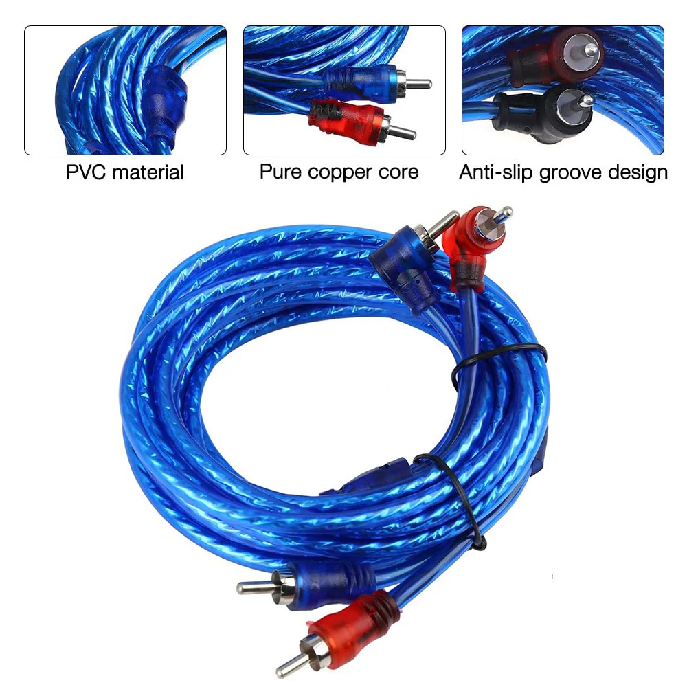 Kit Câbles Ampli Voiture 10GA 4,5 M - Pour Caisson De Basse, Subwoofer, Puissance Jusqu'à 1500W