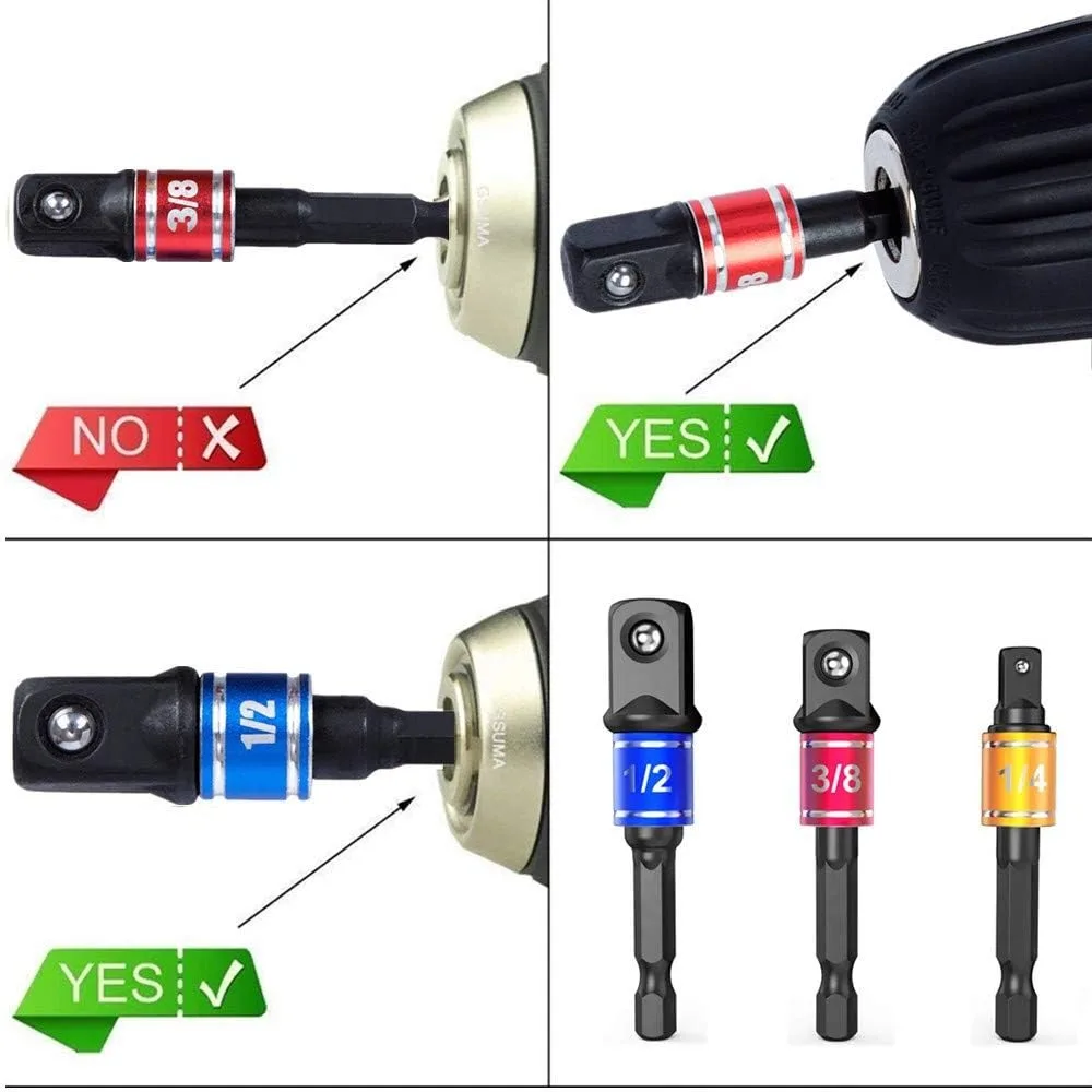 Impact Grade 105 Degree Angle Screwdriver Socket Adapter Screwdriver Bit Power Hand Tool Part Nut Attachment