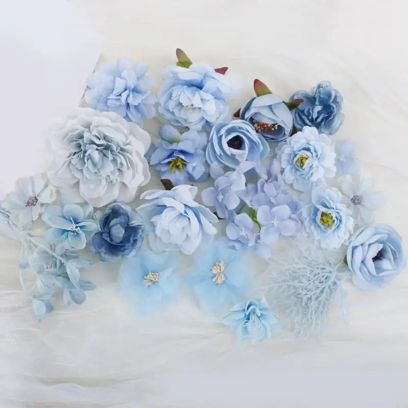 57QA Artificial Flower Head Bridesmaids Wedding Party Wrist Flower Bridal for Home and Event Decoration