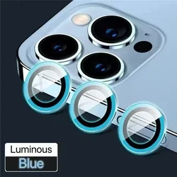 Premium Metal Camera Lens Protector Set - 3 Pack Protective Glass Films - 16 Pro or 16 Pro Max (Luminous Blue)