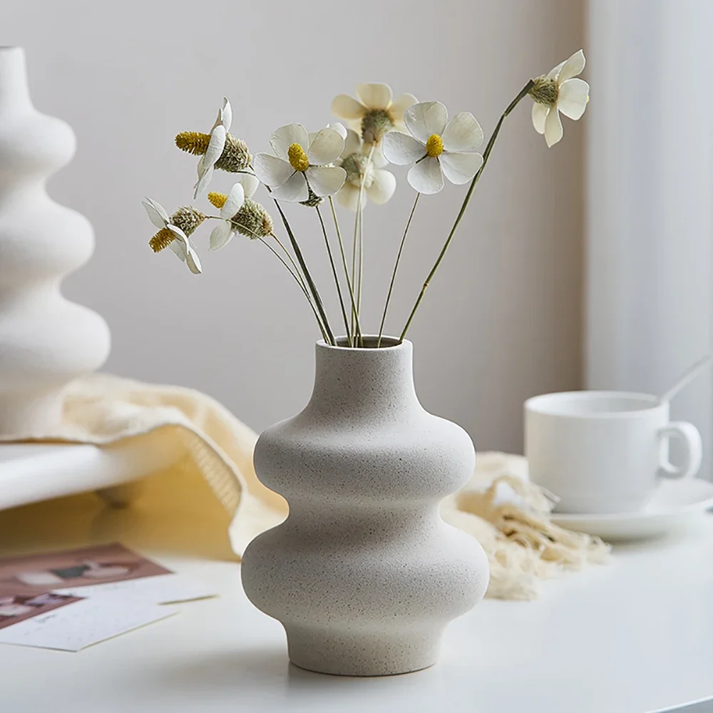 

Simple Ceramic Vase Decorative Vase for Flowers Room Decor Flower Vases Modern Home Decoration Interior Vase Desktop Ornament