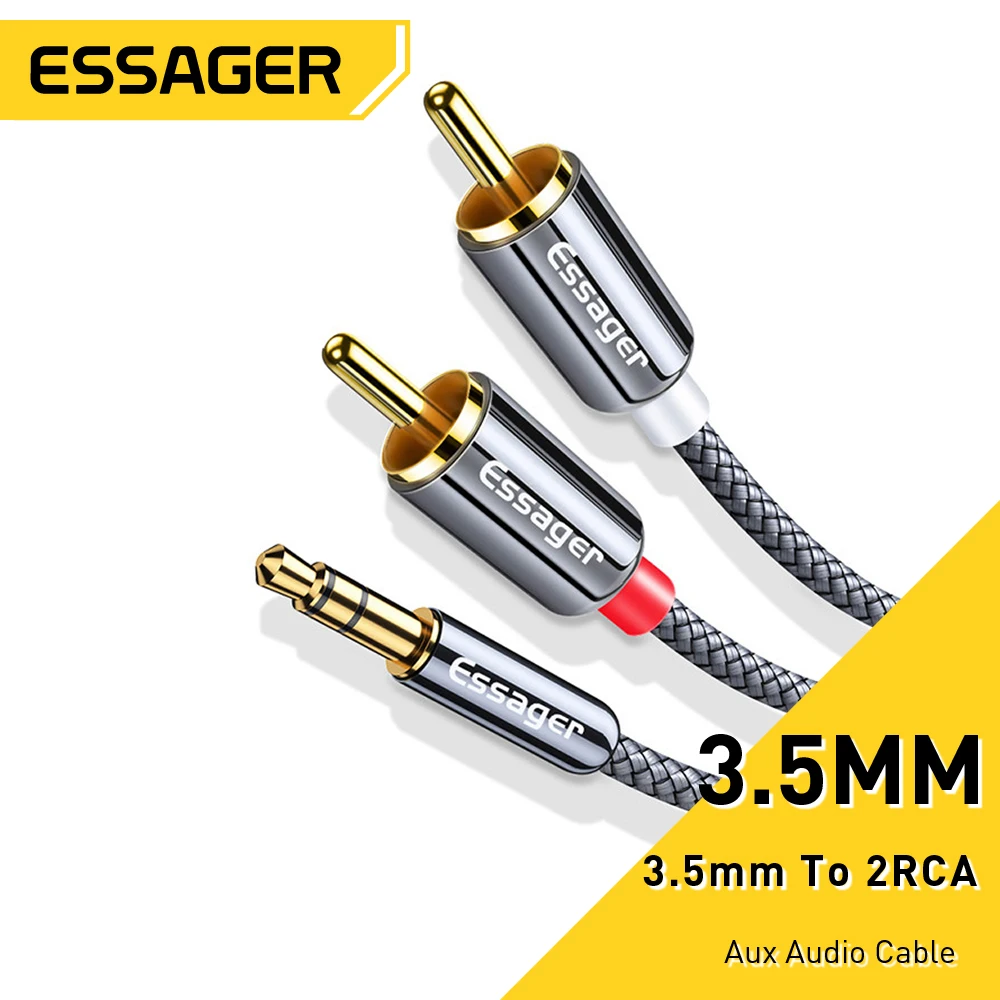 Conector Jack de 1,5 M, 3M, 5M, 10M, 3,5mm a 2 RCA macho, Cable adaptador  de música estéreo, línea auxiliar de Audio para teléfonos, altavoces de  sonido de TV - AliExpress