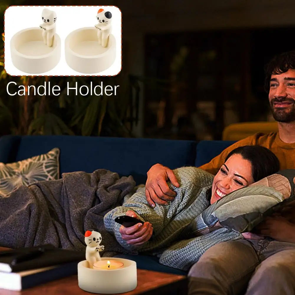 

1 шт. подсвечник с мультяшным котенком, согревающий Его лапы, милый ароматизированный подсвечник, симпатичный жареный кошка, подсвечник для ароматерапии, Новинка