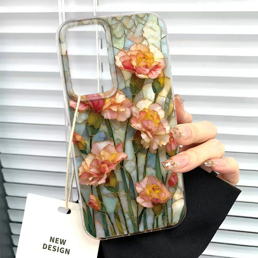 Aesthetic Vintage Purple Flower Carnation Couple Phone Case