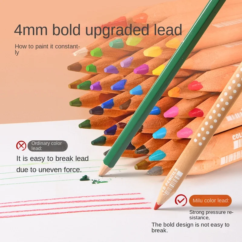 어린이용 프리미엄 나무 색연필 세트, 오일 기반 드로잉 및 스케치 용품, 학용품