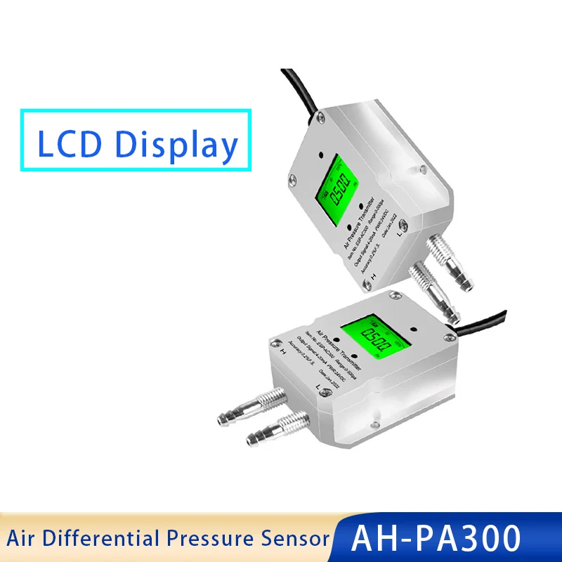 

Air Differential Pressure Transmitter LCD Display Digital Micro Difference 4-20mA RS485 Output Pressure Converter Sensor