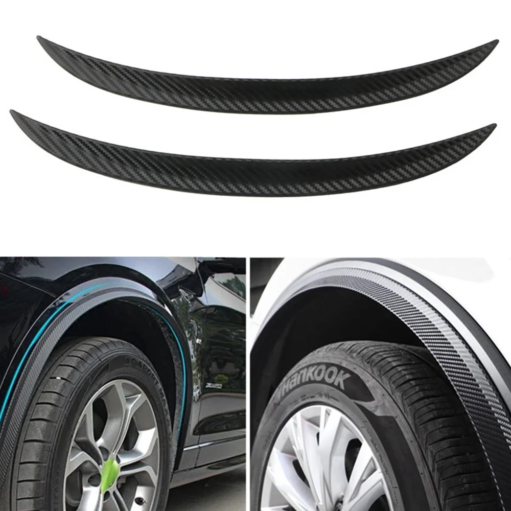 

2pcs Car Truck Black Body Kit Trim Fender Flare Rubber Wheel Eyebrow Anti-scratch Strip Lip Stickers Wheel Eyebrow Trim Strip