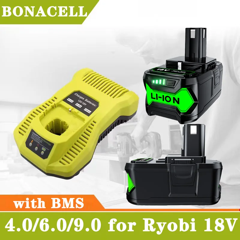 With Bms 6.0/9.0 18v Rechargeable Battery For Ryobi One+plus P108 P102