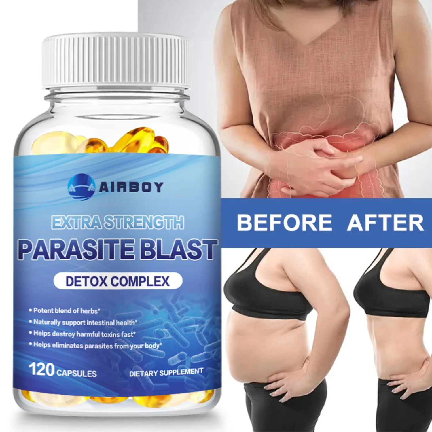 Parasite Blast - with Cranberry, Garlic Extract, Black Walnut Hull, Wormwood, Premium Formula - 120 Capsules