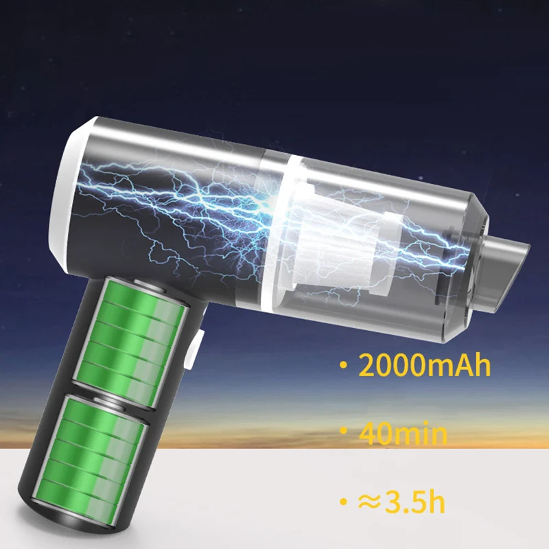 휴대용 무선 자동차 진공 청소기, 자동차 및 가정 청소용 고출력, 이중 용도 미니 사이클론 진공 청소기