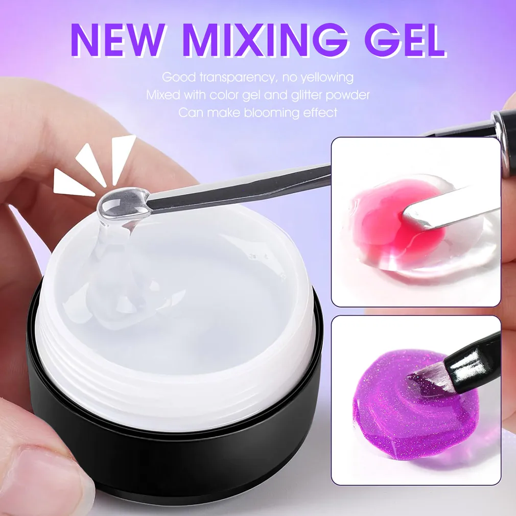 VENALISA 15 ml Mixing Gel Nagellack Soak Off UV LED Nagel Glitter Pailletten Fusion Gel Lack Maniküre Dekoration Blühende Flüssigkeit – Detail 5