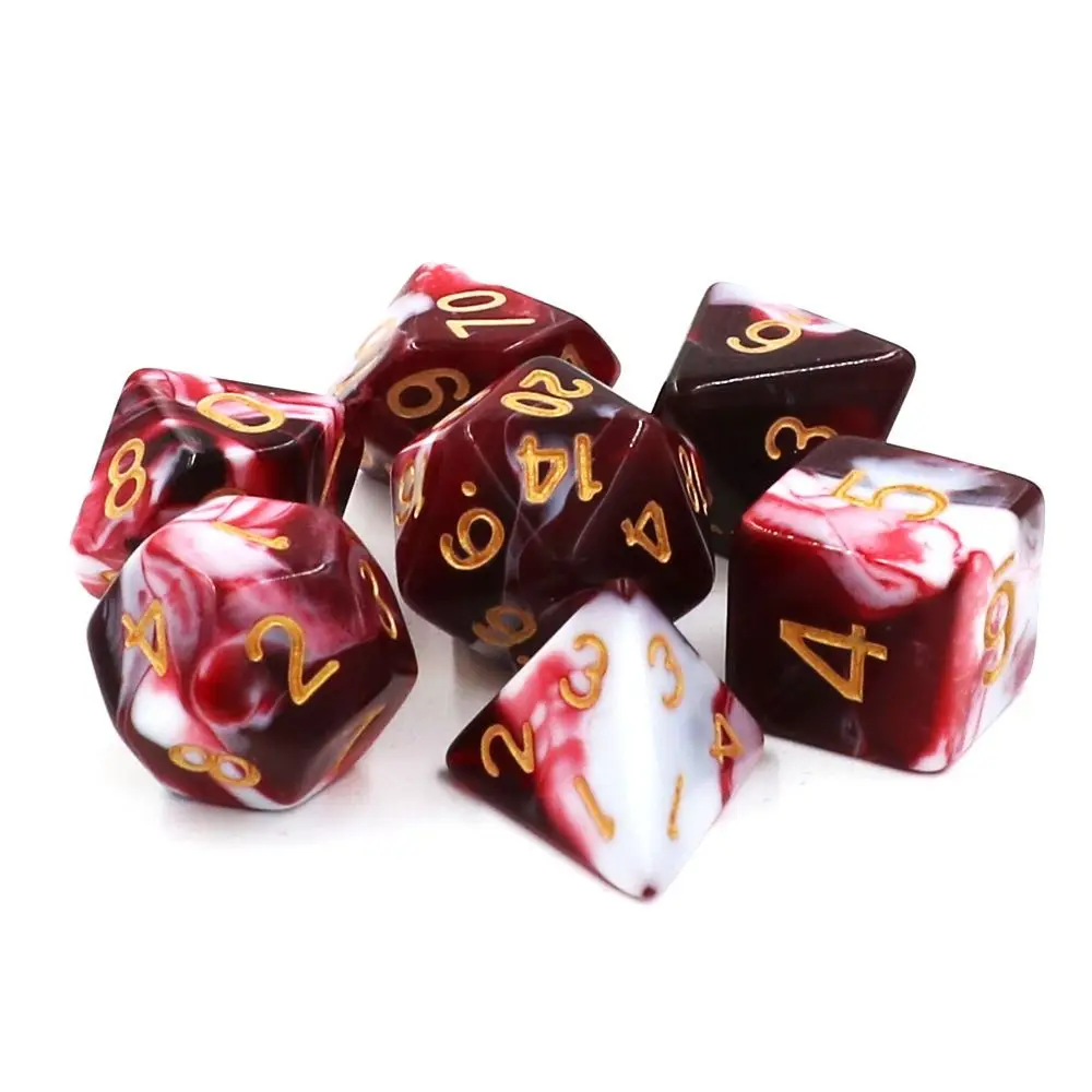 

7-Die игральные кости DND долговечная игровая искусственная игра D4 D6 D8 D10 D12 D20 настольная игра акриловые полигедрические игральные кости TRPG DND