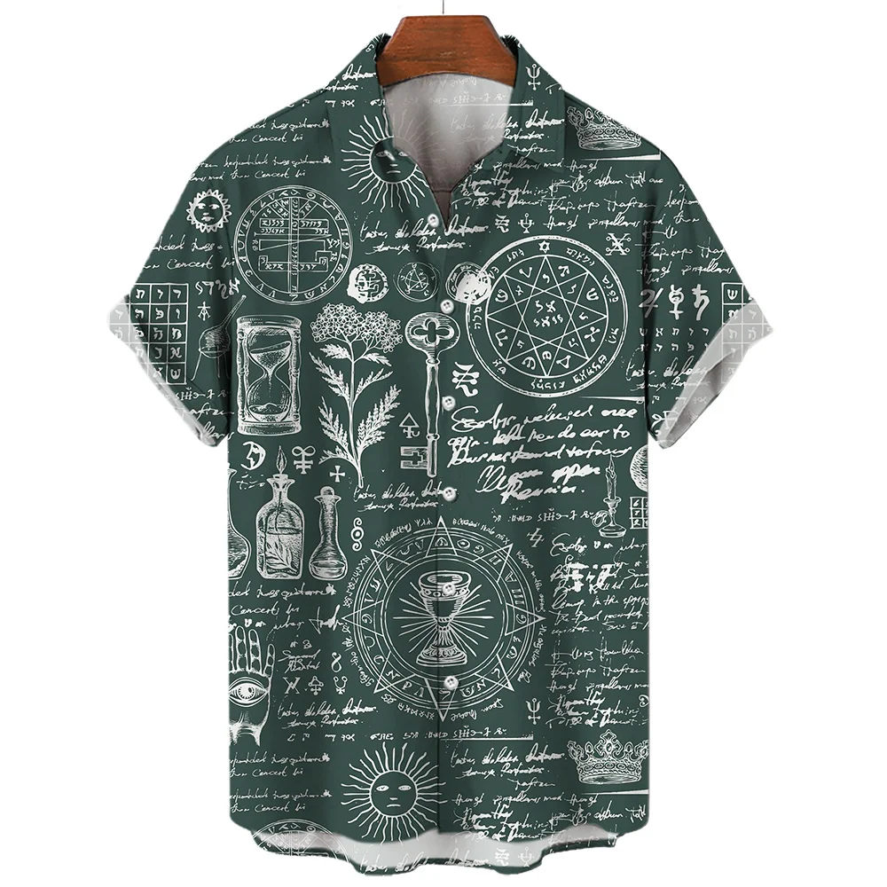 Men's Short Sleeve Casual Shirt Summer Nautical Graphic 3D Print Beach Shirt