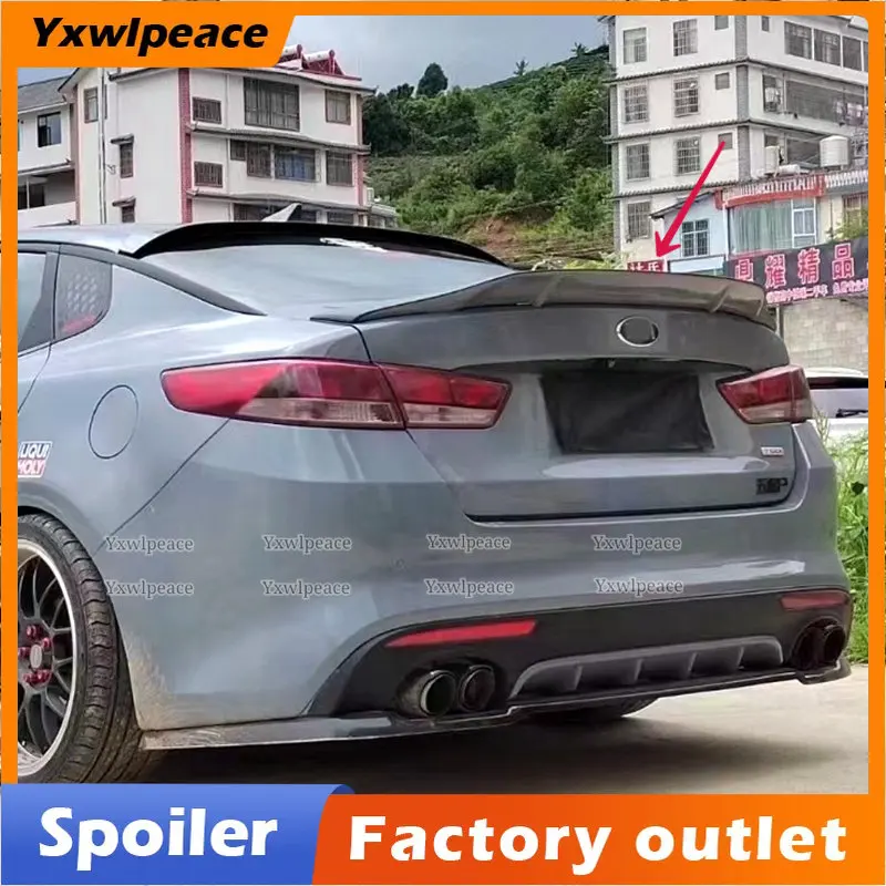 

R Style Real Carbon Fiber /FRP Rear Trunk Lip Spoiler for Kia K5/Optima Trunk Wing 2016 2017 2018
