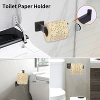 อุปกรณ์ห้องน้ําชุดอุปกรณ์เสริม Matte สีดําชั้นวาง Robe Hook แขวนผ้าเช็ดตัวราวบาร์ Rack ผู้ถือกระดาษทิชชูชุดสแตนเลส 3