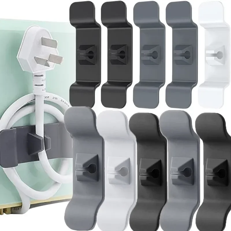 

3pcs Adhesive Cord Wrapper Organizer Portable Cable Holder Rack Wire Hider Cable Winder Punch Free Sticky Plug Cord Organizers