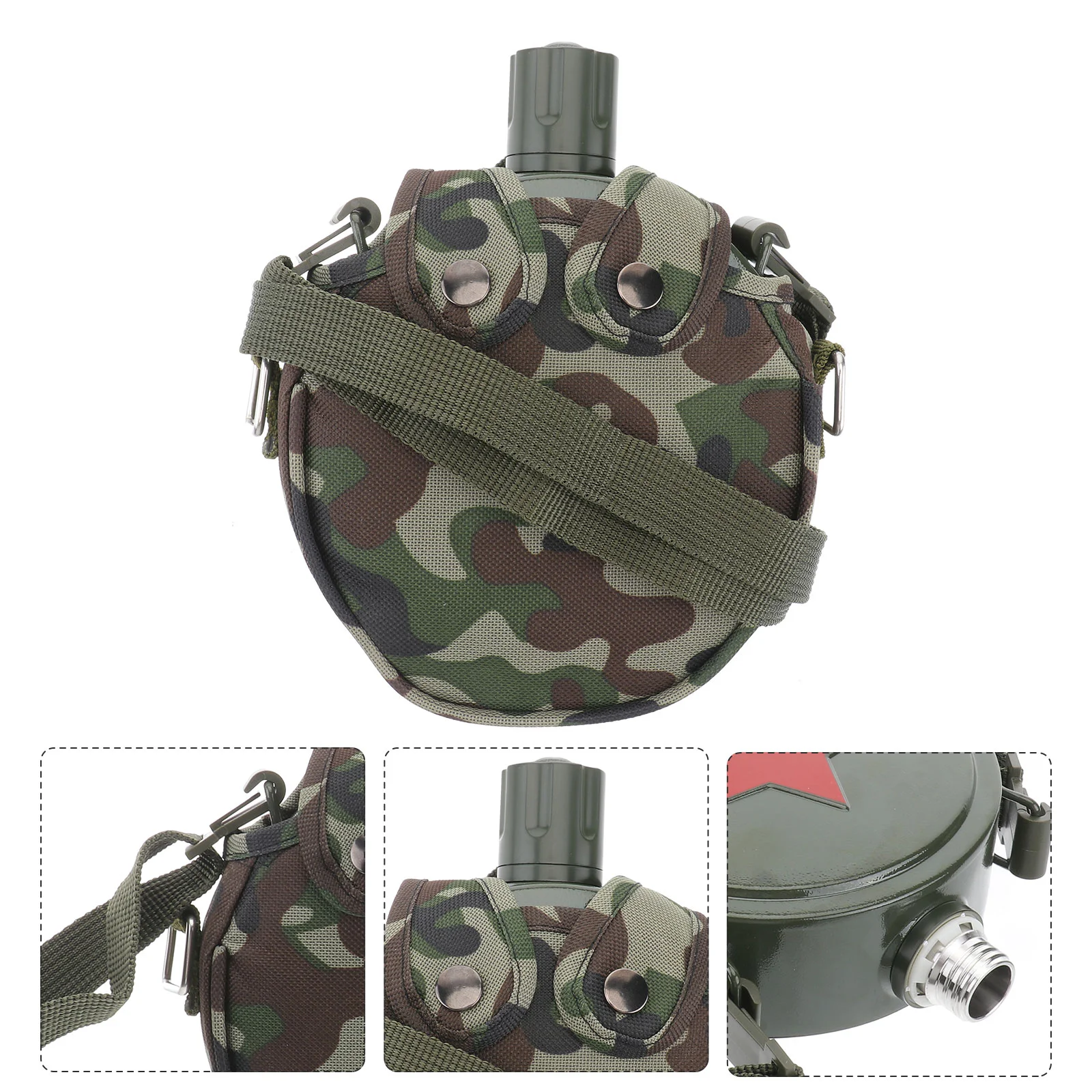 

Sport Bottle Camouflage Kettle Canteen Carry Hunting Mountaineering Stainless Steel