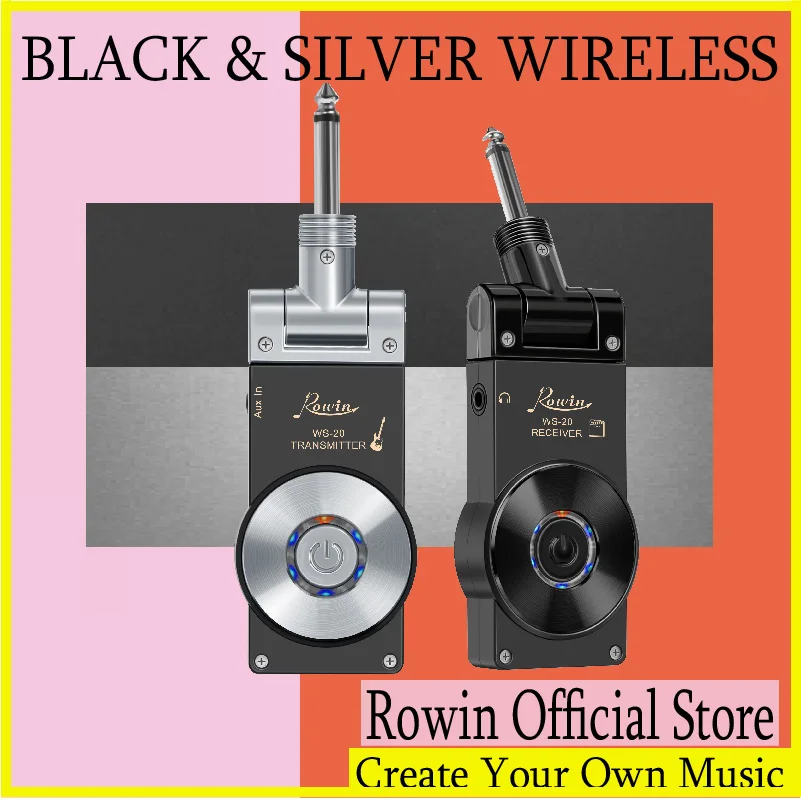 Rowin WS 20 Wireless Guitar System Transmitte Receive Digital