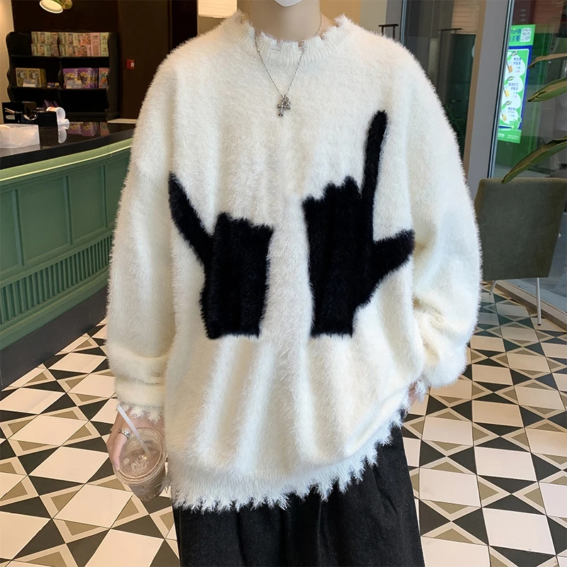 

Vintage New Knitted Mens Sweater Male Winter Clothes for Men's Clothing Knitwear Pullover Knit Knitwears Sweaters Pullovers 2024