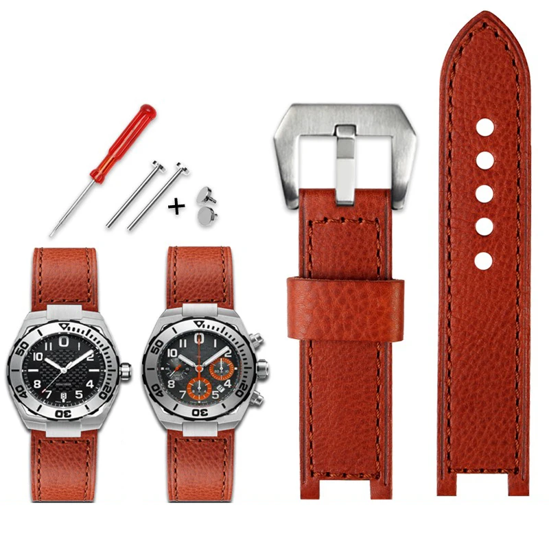 Cinturino In Vera Pelle Modificato Per Hamilton Khaki Navy Devil Fish H78716333 H78716983 Serie Accessori Per Orologi Da Uomo Bracciale