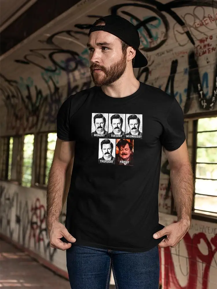 Ron Swanson Expression T-Shirt Parchi E Attività Ricreative Da Uomo