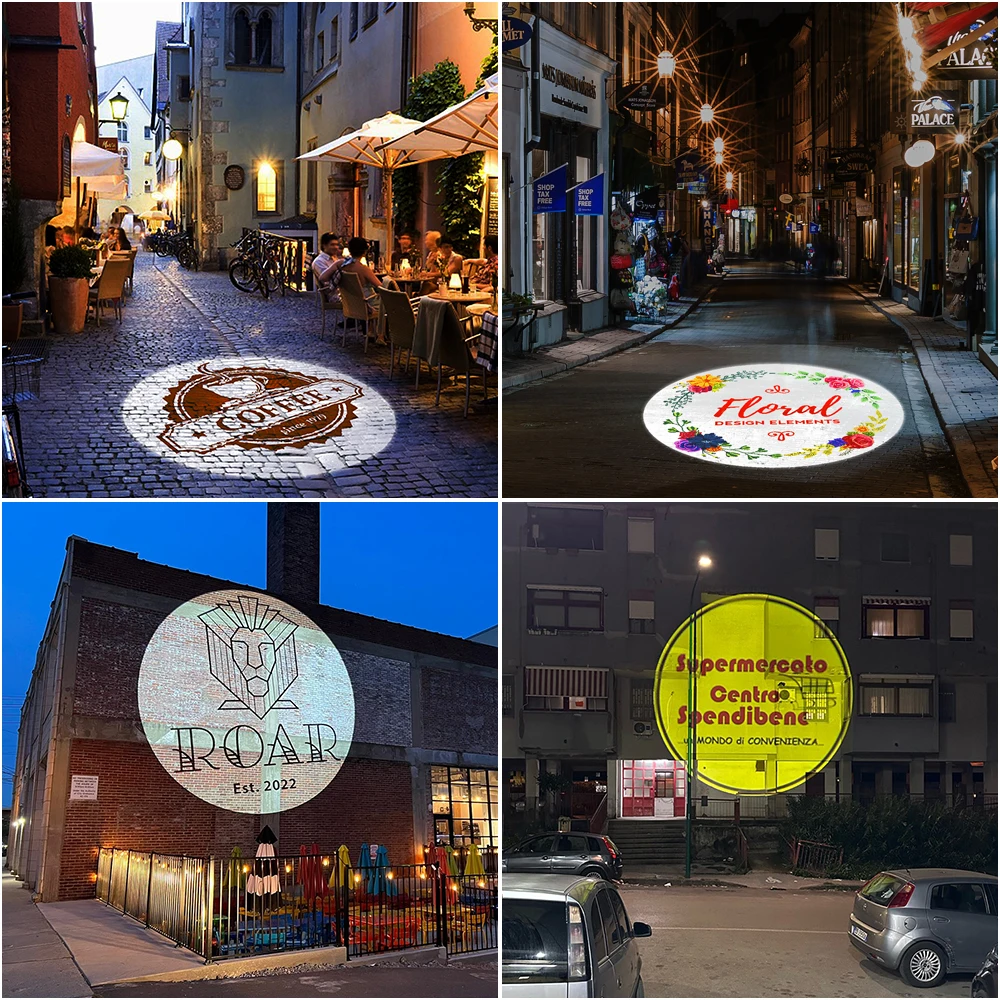 Gobo Projector Advertising Light IP67 Rotating Images Lense Stage Outdoor Waterproof Shop Show Bar Hotel Entrance led projector gobo projector lenses