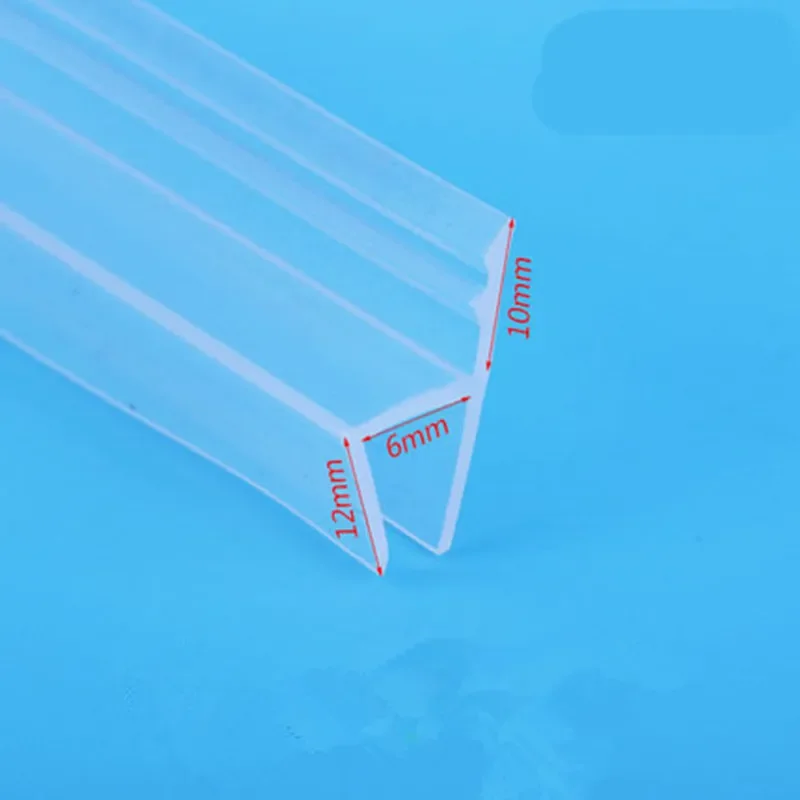 Description Picture 4 of item5 M/lot h shape silicone rubber shower room door window glass seal strip weatherstrip for 6/8/10/12mm glass