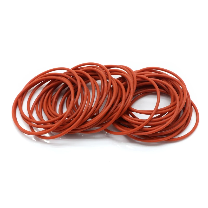 10/50Pcs Red Food Grade VMQ O Ring Gasket CS 2.4mm OD 6~100mm Waterproof Washer Round O Shape Rubber Silicone Ring Seal Tool rubber o rings silicone o rings rubber washers keycap o rings