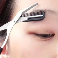 Stainless Steel Eyebrow Trimming Scissors With Comb, Safe Eyebrow Trimming Makeup Tool, Precise Creation Of Perfect Eyebrow Shap 2