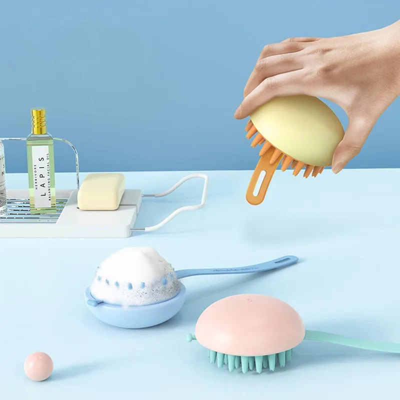 Silicone Scalp Massager Shampoo Brush Washing Shower Hair Massager Clean Brush Bath Shower Hair Cleaning Comb Massager For Head 2