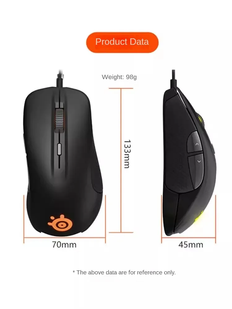 Mouse Gaming com Fio Botões Iluminação Rgb Truemove Sensor Óptico Usb 7200 Cpi Original Steelseries-rival300s - Imagem 5