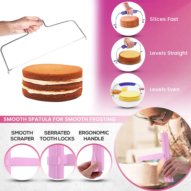 Cake Decorating Turntable,Push Mute Cake Turntable,ABS Mounting  Turntable,Kitchen Accessories Locking Device